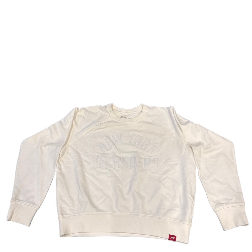 Sportiqe New York Islanders Appliqué Sweatshirt Med Cream White NWT